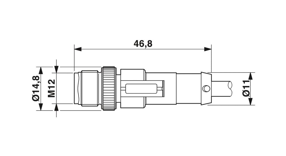 Phoenix Contact 1415613 SAC-4P-M12MS/1,5-PVC/M12FS 4 Pin Sensör/Aktüatör Kablosu – 1,5 m, Siyah, PVC