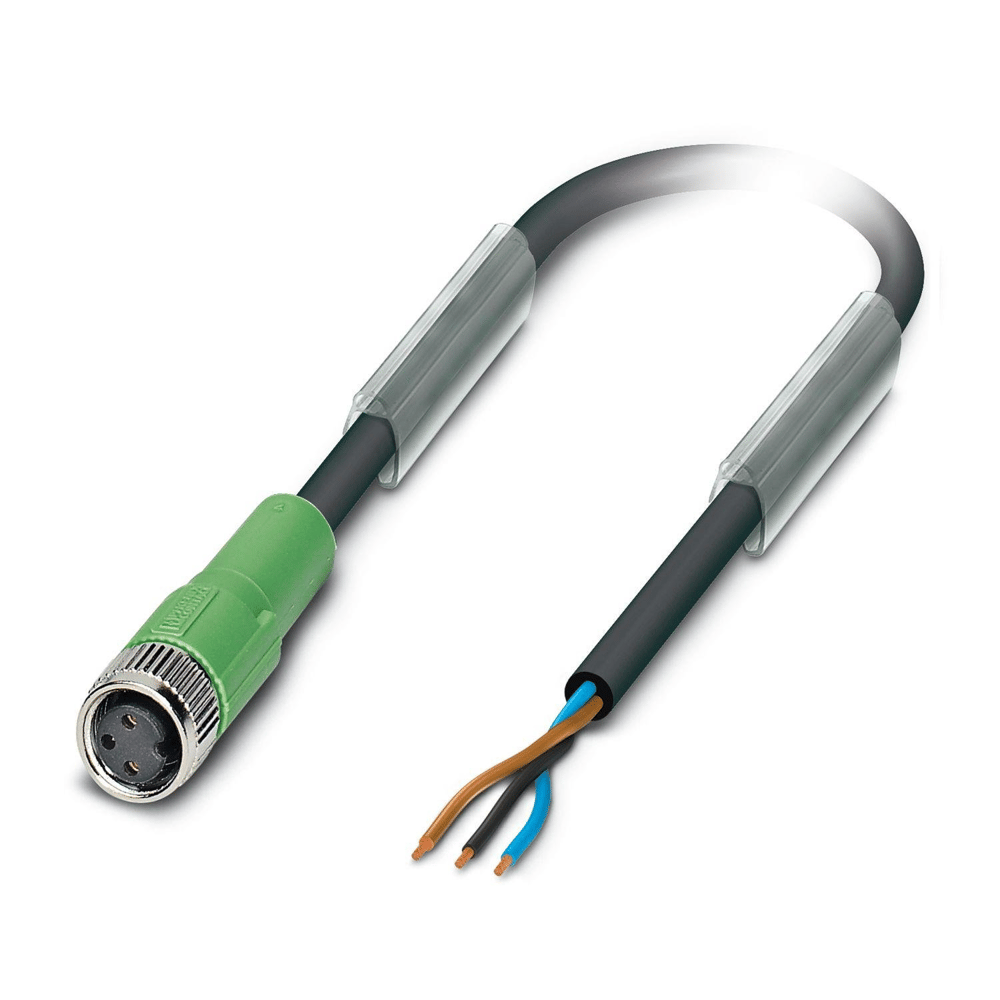 Phoenix Contact 1510748 SAC-3P-5,0-PVC/M8FS | Sensör/Aktüatör Kablosu | 3 Kutup, 5 m, PVC Siyah