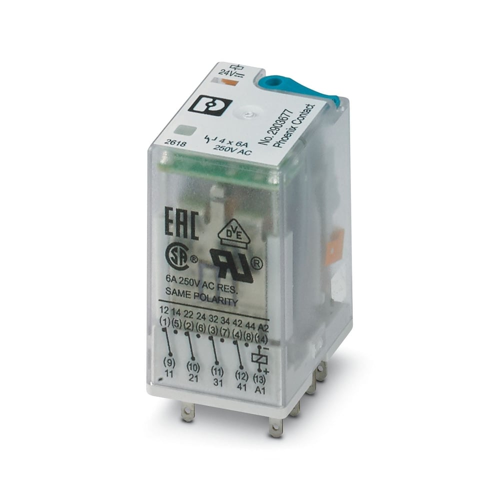 Phoenix Contact 2903677 REL-IR4/LDP-24DC/4X21 | 24V DC Tek Röle, 4 Enversör Kontak