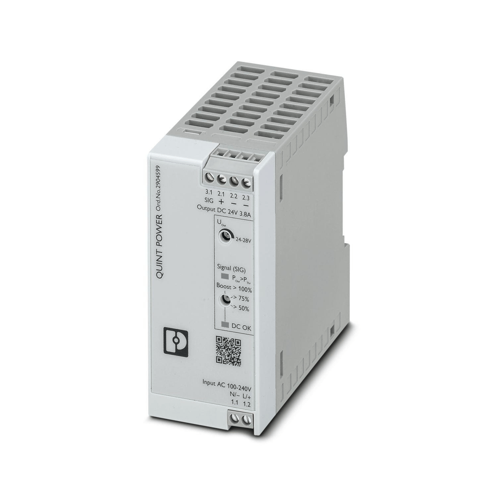 Phoenix Contact 2904599 QUINT4-PS/1AC/24DC/3.8/SC | 24V 3.8A 1 Faz Endüstriyel Güç Kaynağı | QUINT POWER Serisi | SFB Teknolojisi