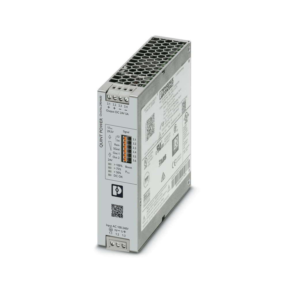 Phoenix Contact 2904600 QUINT4-PS/1AC/24DC/5 - Güç Kaynağı | 1 Faz 24 V DC / 5 A | SFB Teknolojili | NFC Arabirimli