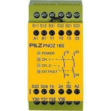 Pilz 774070 PNOZ 16S 24VAC/24VDC Emniyet Rölesi – 2 N/O, 2 SC, E-STOP ve,Basınca duyarlı paspas izleme