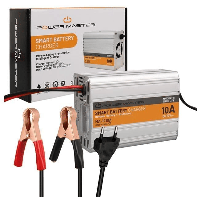 PowerMaster MA-1210A 12 Volt - 10 Amper Akıllı Hızlı Akü Şarj Cihazı Analog Amper Göstergeli