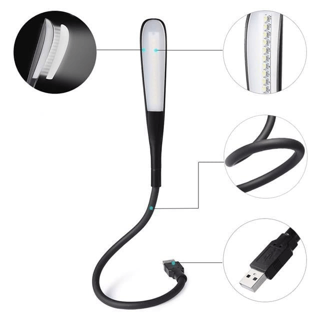 PowerMaster PM-24561 14 Ledli Siyah Esnek Usb Led Lamba