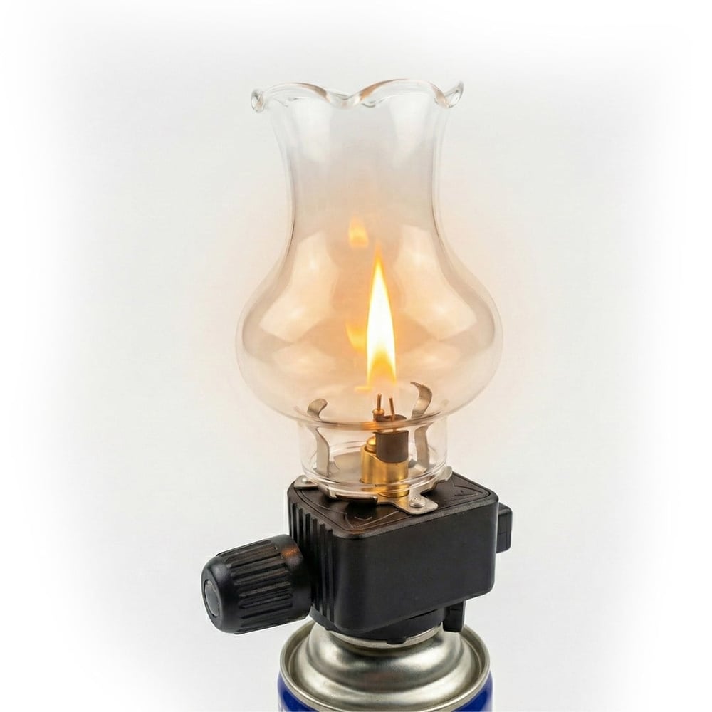 PowerMaster PM-28778 Cam Fanuslu Gaz Kartuş Uyumlu Nostaljik Kamp Lambası