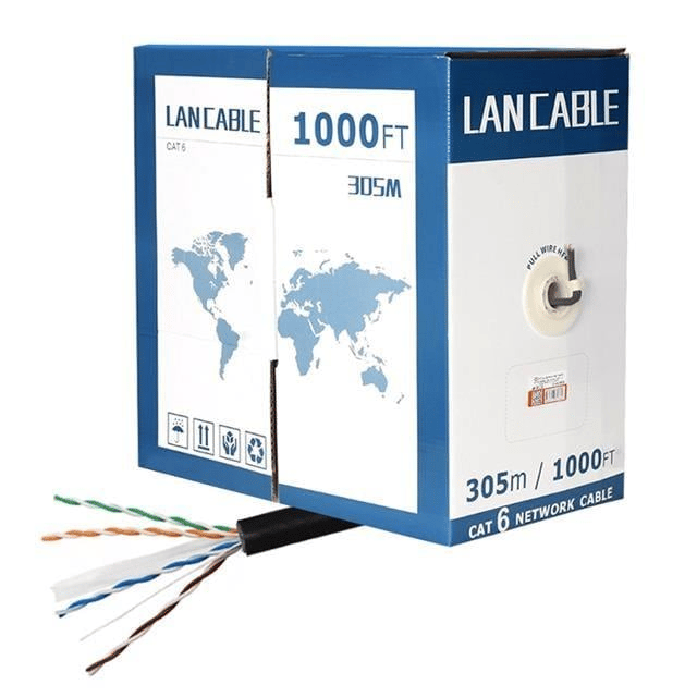 PowerMaster PM-8256 23 AWG 0.56 mm CCA 305 Metre Dış Mekan Siyah CAT6 Kablo
