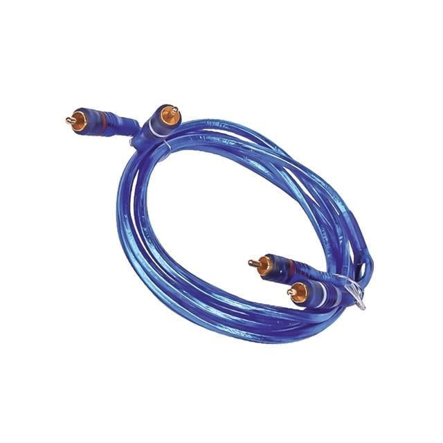 PowerMaster PM-936 2 RCA - 2 RCA Erkek 1.7 Metre Mavi Şeffaf Oto Amfi Ses Kablosu
