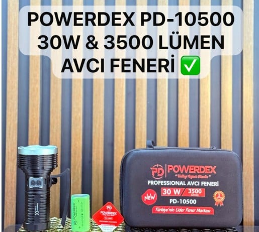 Powerdex PD-10500 30 Watt 3500 Lümen Profesyonel Şarjlı El Feneri