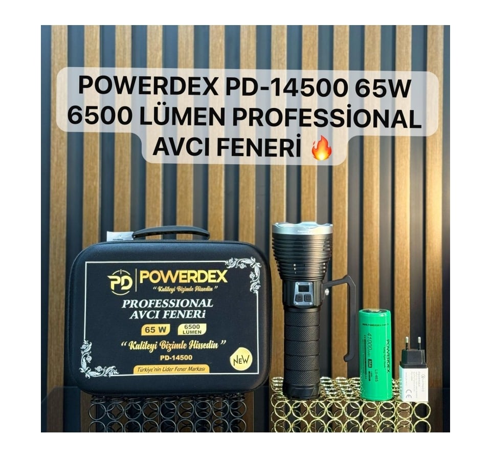 Powerdex PD-14200 Şarjlı 60W 6000 Lümen Profesyonel Zoomlu Kamp/ Avcı El Feneri