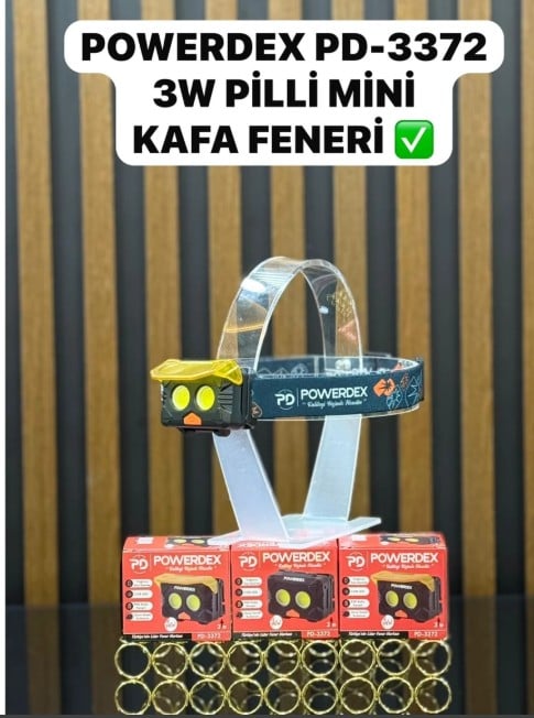 Powerdex PD-3372 Su Geçirmez Pilli Kafa Feneri 3 Watt