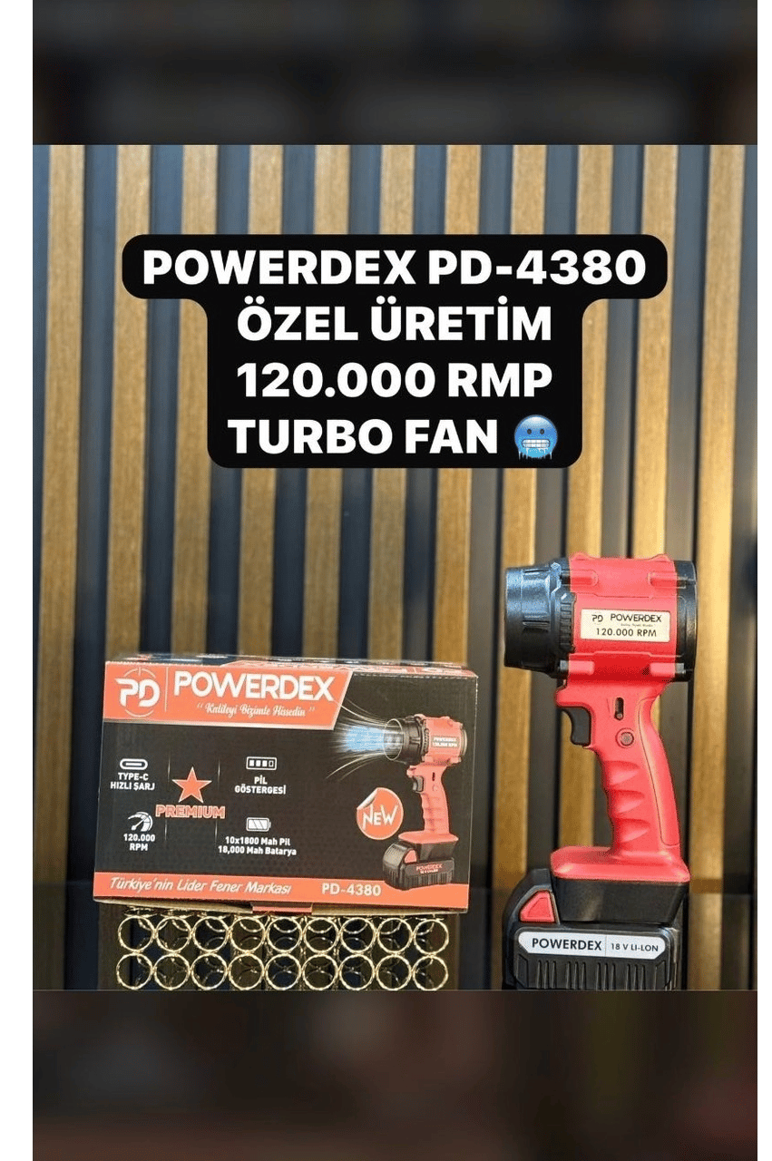 Powerdex PD-4380 120.000 Rpm Turbo Fan | 18V Li-Ion | Süper Güçlü Üfleme Performansı