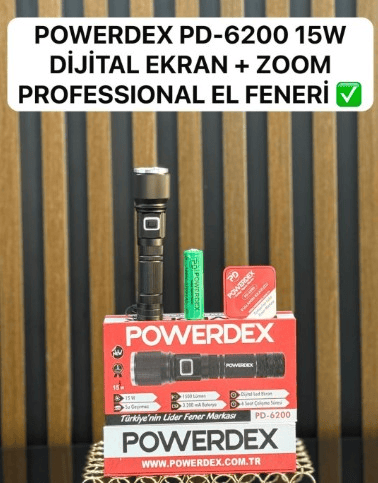 Powerdex PD-6200 15 Watt 1500 Lümen Profesyonel El Feneri