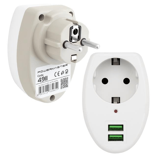 Powermaster 2 Usb Girişli Tekli Termal Priz (10A-2500W) PM-4911