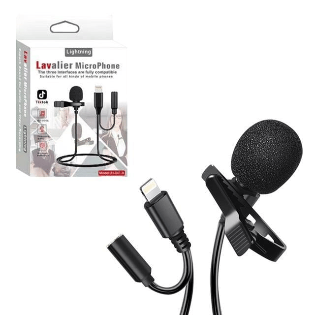 Powermaster JH-041-A Cep Telefonu için Ligthning Girişli Youtuber Yaka Mikrofonu