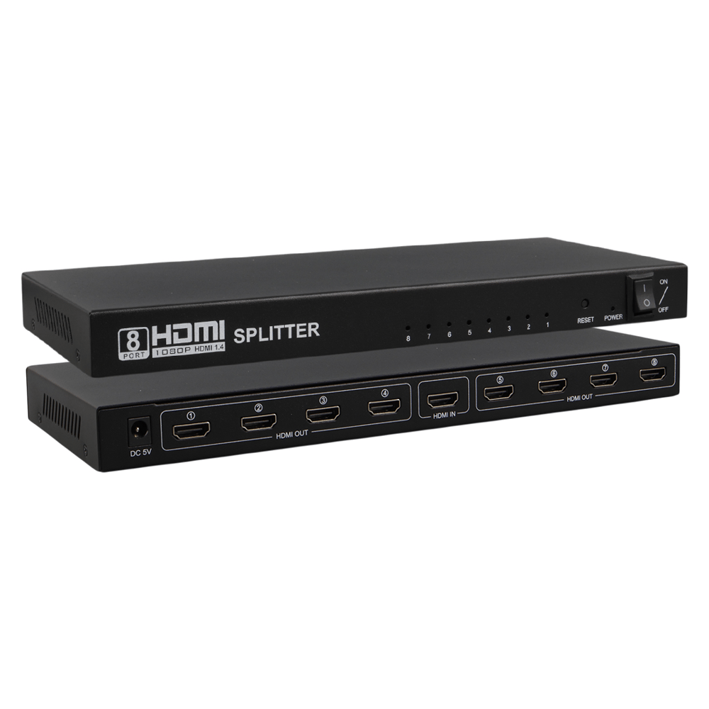 Powermaster PM-14218 1 Giriş 8 Çıkış Port 1080P FHD HDMI Dağıtıcı Splitter