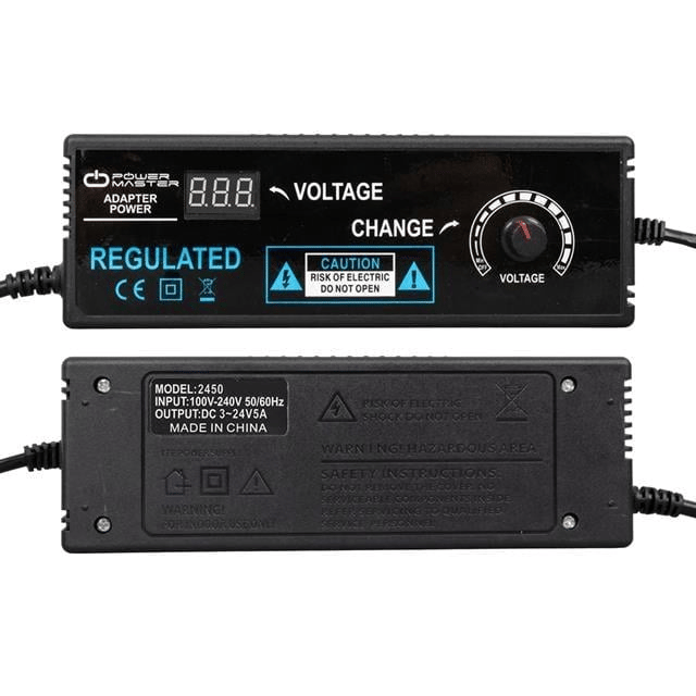 Powermaster PM-22381 3 Volt - 24 Volt - 5 Amper 5.5*2.5 Mm Uçlu Voltaj Kademeli Adaptör