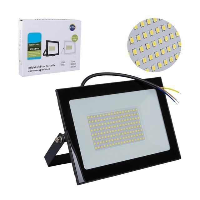 Powermaster PM-22572 100 Watt - 220 Volt 6500K IP66 150* Işık Açısı Siyah Slim Kasa Beyaz Led Projektör