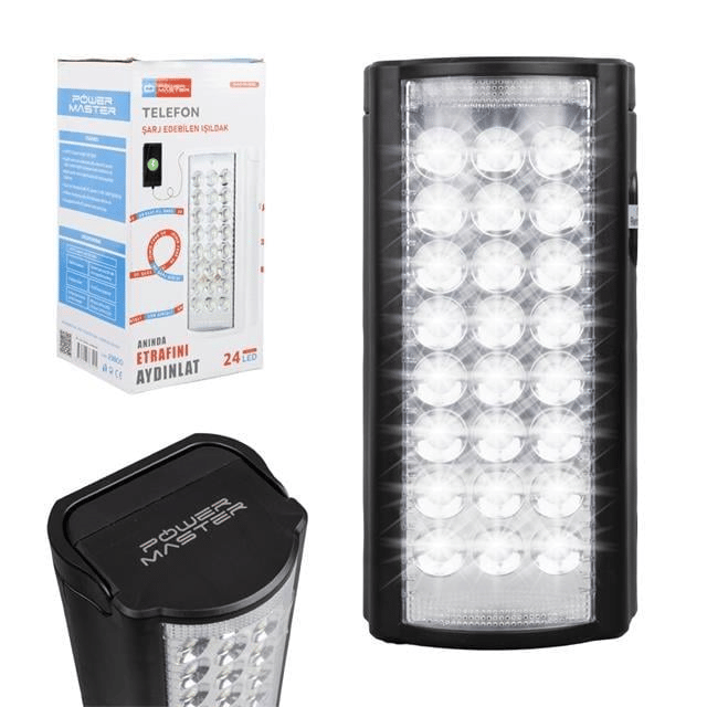 Powermaster PM-23800 Telefon Şarj Edebilen 24 Ledli Çok Fonksiyonlu Işıldak