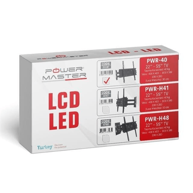 Powermaster PM-40 Kilitli 22-55 LCD-LED-Plazma TV Duvar Askı Aparatı