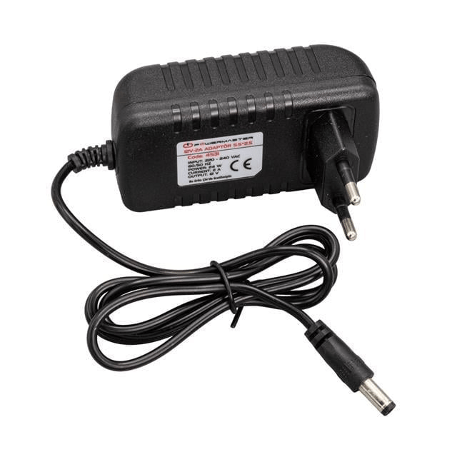 Powermaster PM-4531 12 Volt - 2 Amper 5.5*2.5 Mm Uçlu Plastik Kasa Priz Tipi Adaptör