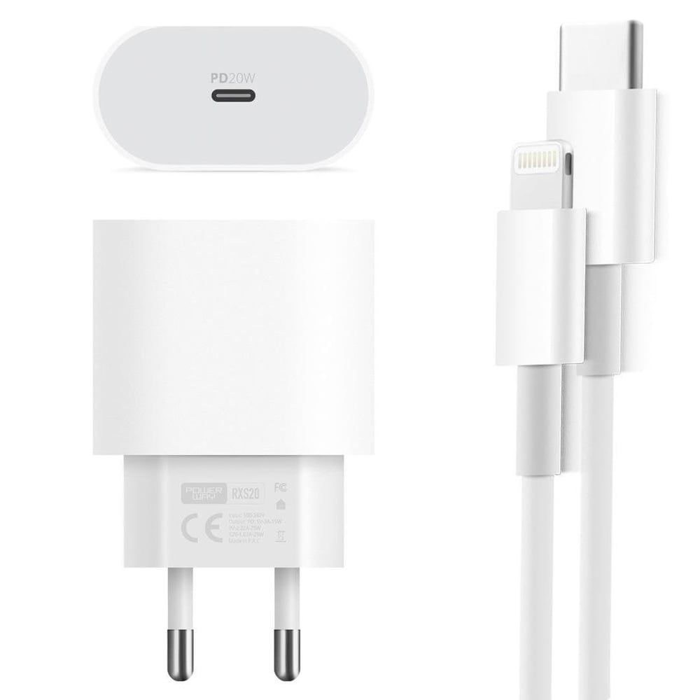 Powerway RXS20 Hızlı 20 Watt Type C To Lightning Şarj Aleti + Kablo