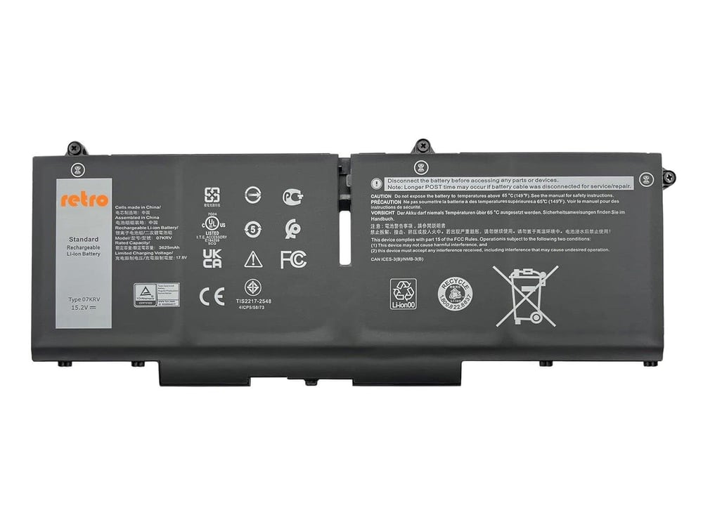 RETRO Dell Latitude 5530, 07KRV Notebook Bataryası - Ver.1 - 4 Cell