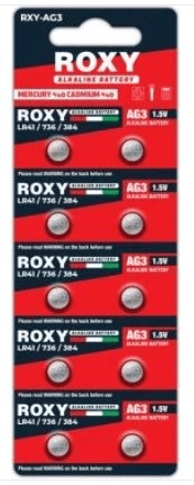 Roxy AG3 LR41 LR736 384 Alkalin 10 Lu Düğme Pil