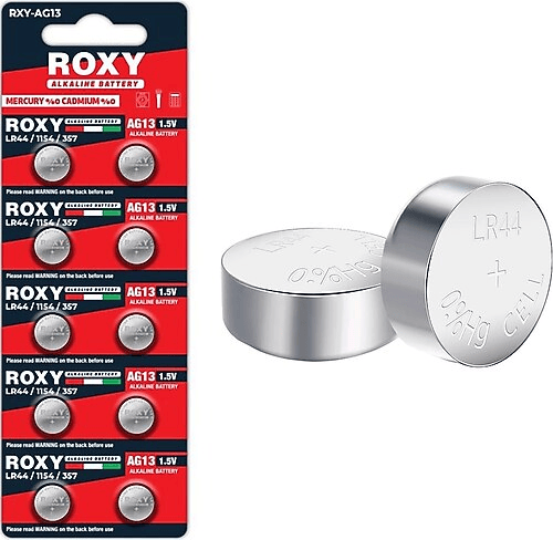 Roxy Ag13 LR44/1154/357 Alkalin 10 Lu Düğme Pil
