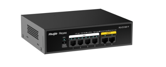 Ruijie Reyee RG-ES106F-P 4 Port Poe+ 10/100/1000 Mbps+2 Port 10/100 Mbps Uplink Switch