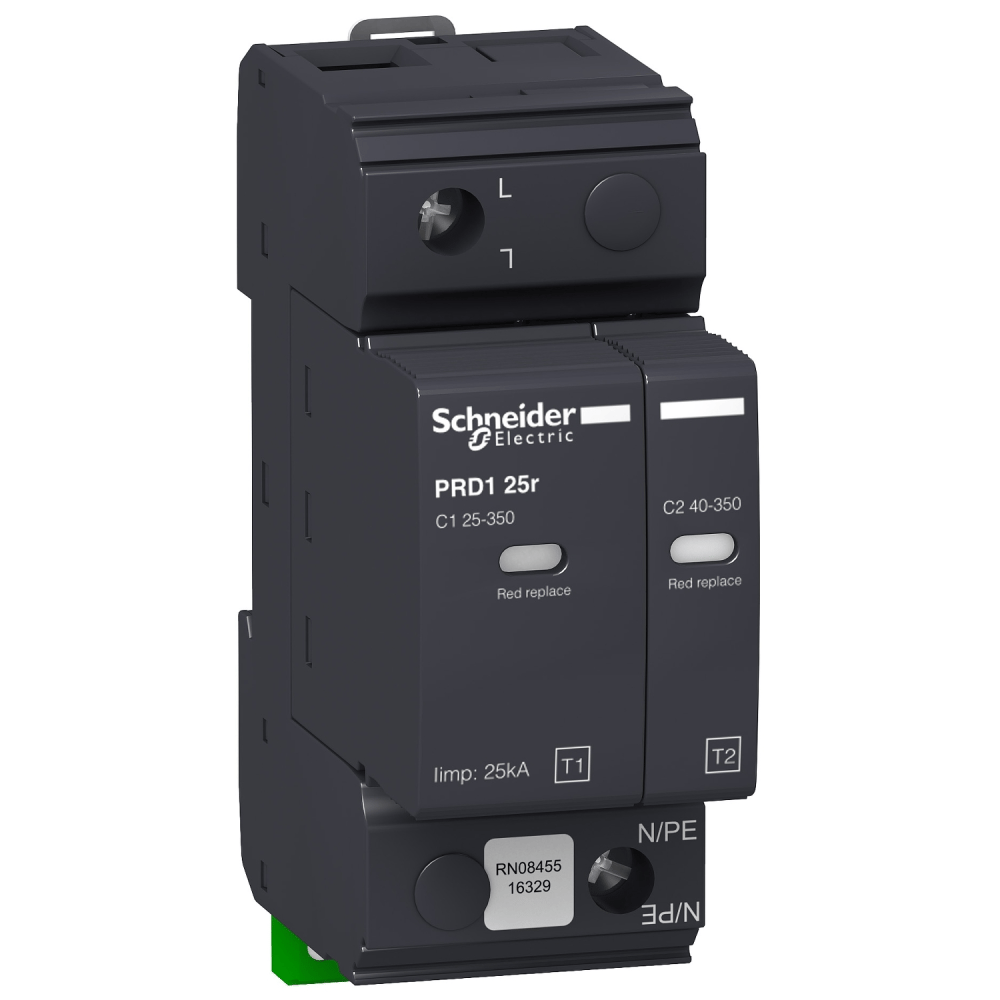 Schneider Electric 16329 Acti9 PRD1 25r Tip 1+Tip 2 Parafudr 1P 25kA