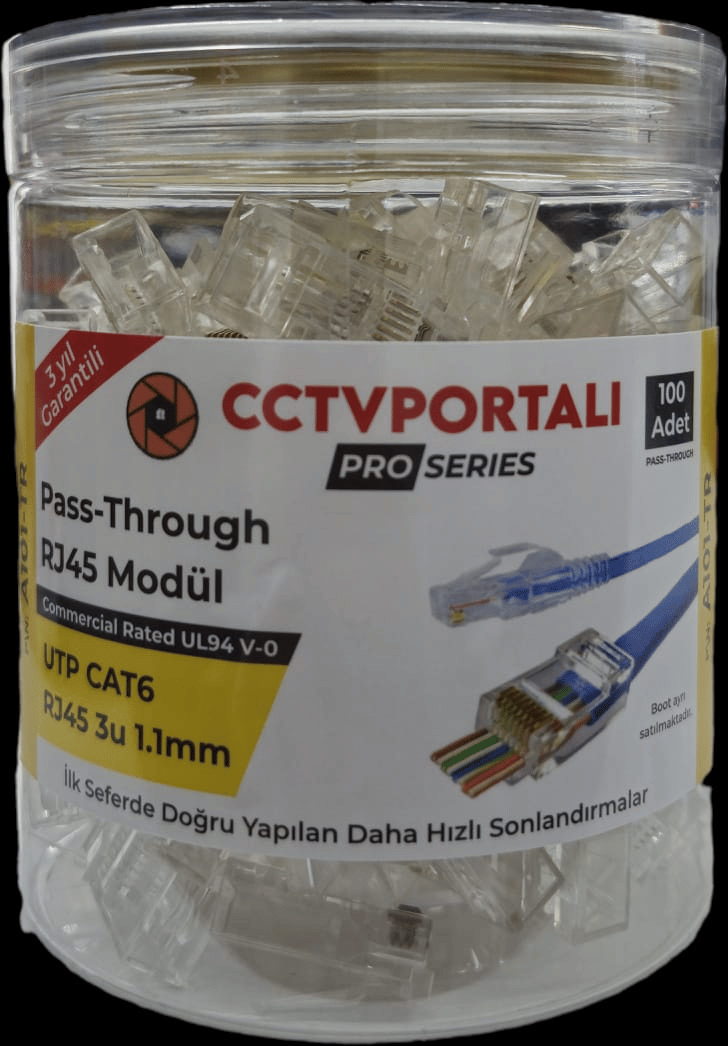 Stonet A101-TR 3U Cat6 1.1mm Yeni Nesil Beyaz RJ45 Jack - 100 Lü Paket Halinde