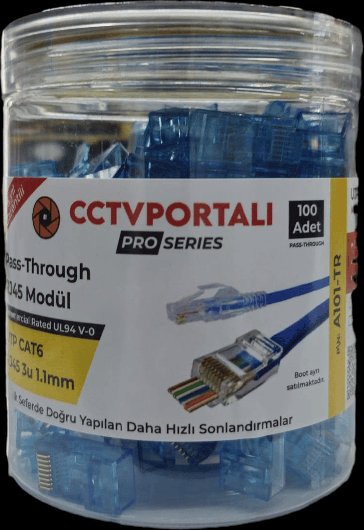 Stonet A101-TR 3U Cat6 1.1mm Yeni Nesil Mavi RJ45 Jack - 100 Lü Paket Halinde