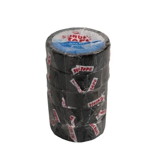 Sunup SN-27918 Siyah 0.13x18mm İzole PVC Elektrik Yalıtım Bant (5li Paket)