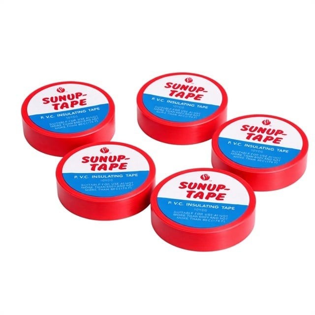 Sunup SN-27920 Kırmızı 0.13x18mm İzole PVC Elektrik Yalıtım Bant (5li Paket)