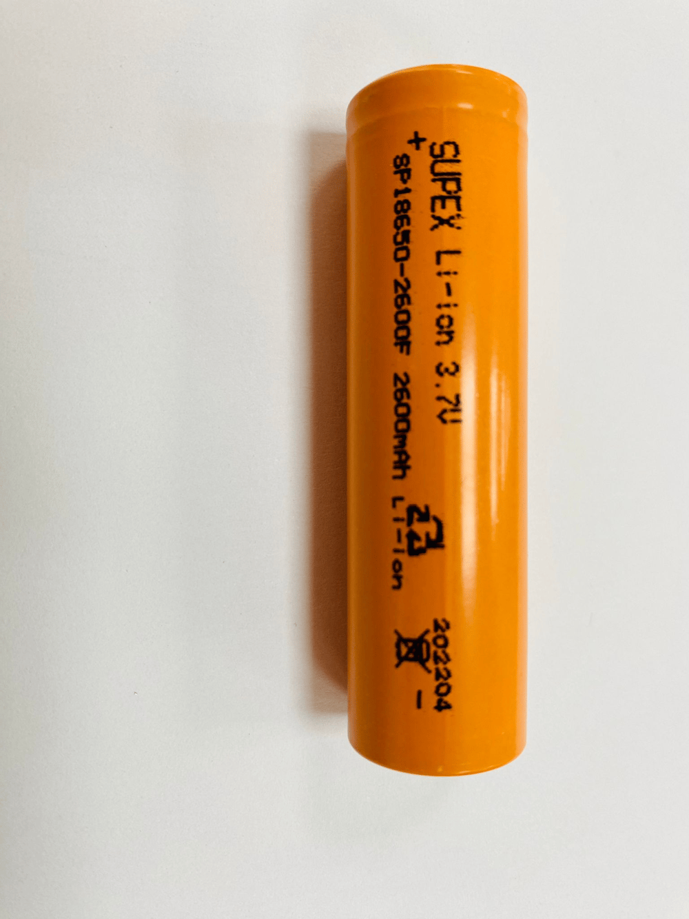 Supex SP18650-2600F 3.7 Volt 2600 mAh Düz Kafa Lityum Pil