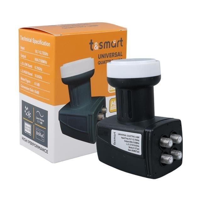 T&Smart 0.1dB Ultra HD 4K Universal Dörtlü Santral Lnb