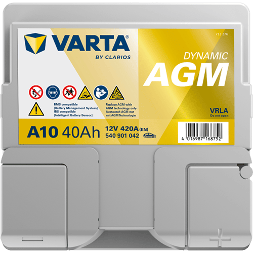 VARTA Dynamic AGM 12V 40Ah 420 CCA – Start-Stop ve xEV Uyumlu Akü