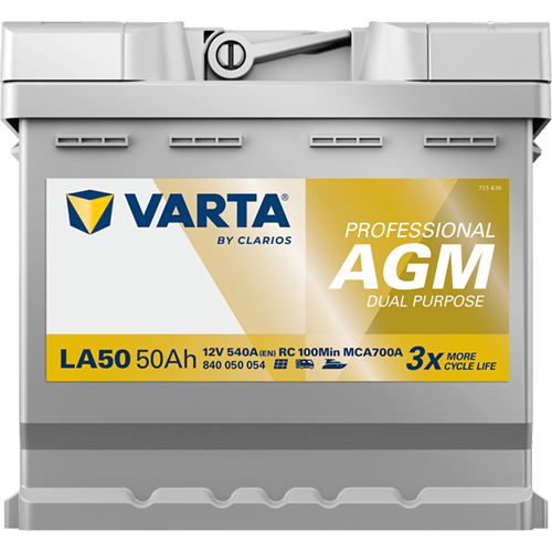 VARTA Dynamic AGM 12V 50Ah 540 CCA – Start-Stop ve xEV Uyumlu Akü
