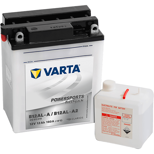 VARTA Powersports Freshpack 12V 12Ah 160A – B12AL-A / B12AL-A2 | Motosiklet & Hafif Araç Aküsü