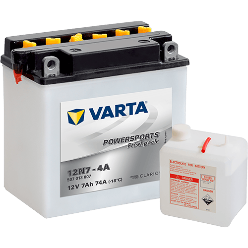 VARTA Powersports Freshpack 12V 7Ah 74A – 12N7-4A | Motosiklet & Hafif Araç Aküsü