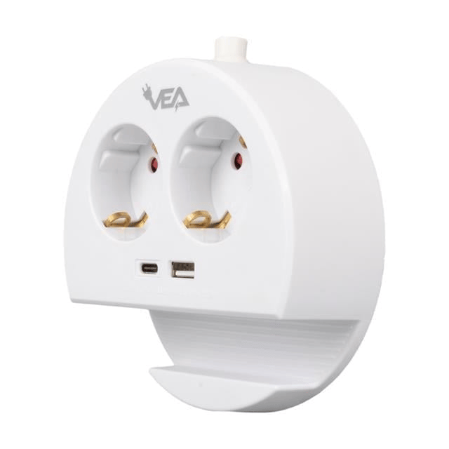 VE- G1102C 2li USB+ Type-C Girişli Anahtarlı 1.5 Metre Grup Priz