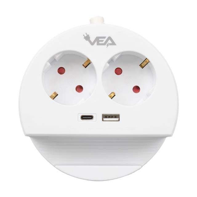 VE- G1102C 2li USB+ Type-C Girişli Anahtarlı 1.5 Metre Grup Priz
