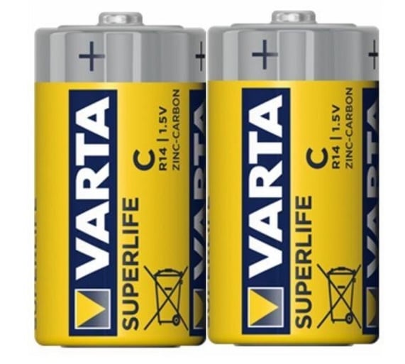 Varta Superlife LR14 1.5V C Orta Boy Pil - 2 Li Paket Halinde