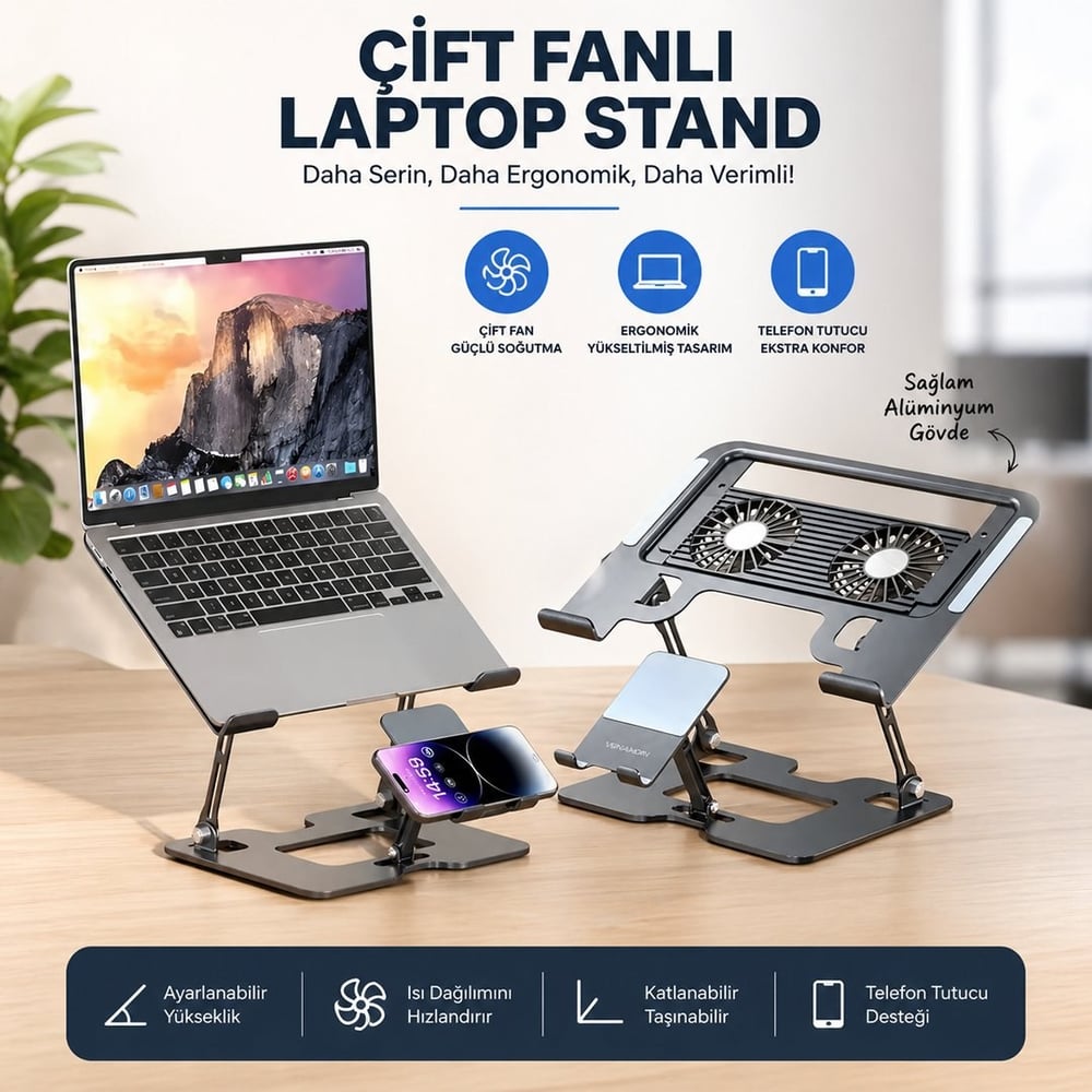 Venandin HLDCLDK-001 Cooldock Laptop Telefon Tutucu