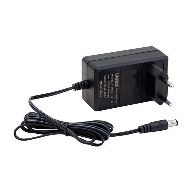 Weko 12 Volt 2 Amper 24 Watt Plastik Kasa Priz Tipi Adaptör (5.5x2.5 Uçlu)
