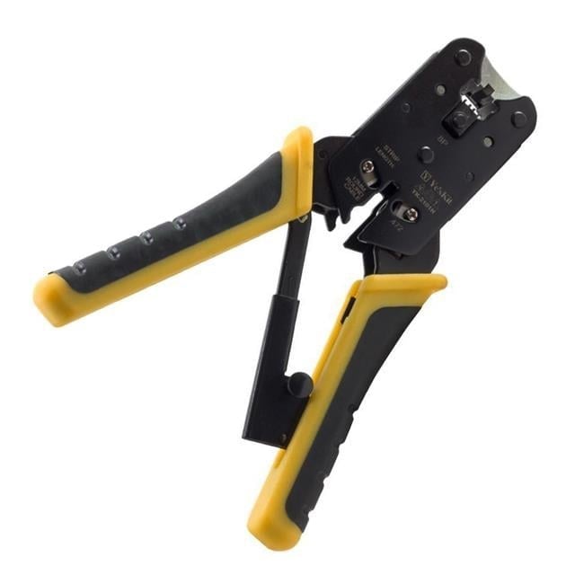 YesKit YK-2101N 3ü 1 Arada RJ45 Kesme, Soyma ve Konnektör Çakma Seti Kablo Sıkma Pensesi