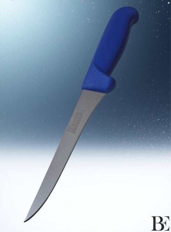 BeKnife Bemiral 15cm Düz Kemik Sıyırma Bıçağı 10351.15 Fibrox Kaymaz Saplı 16mm X 150mm X 2.5mm Mavi