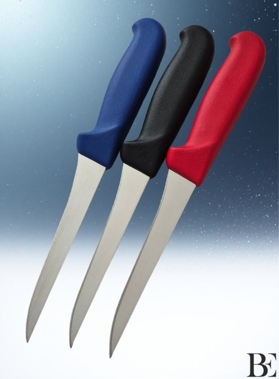 BeKnife Bemiral 15cm Düz Kemik Sıyırma Bıçağı 10351.15 Fibrox Kaymaz Saplı 16mm X 150mm X 2.5mm Kırmızı