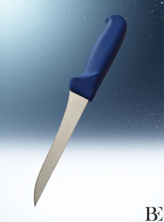 BeKnife Bemiral 15cm Düz Kemik Sıyırma Bıçağı 10351.15 Fibrox Kaymaz Saplı 16mm X 150mm X 2.5mm Mavi