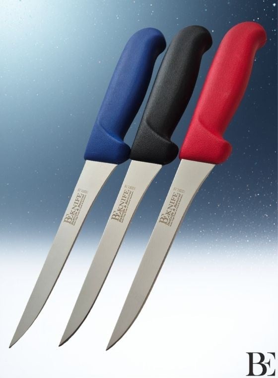 BeKnife Bemiral 15cm Düz Kemik Sıyırma Bıçağı 10351.15 Fibrox Kaymaz Saplı 16mm X 150mm X 2.5mm Kırmızı